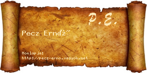 Pecz Ernő névjegykártya