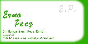 erno pecz business card