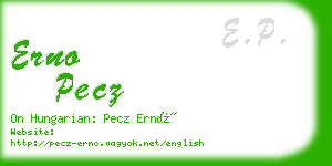 erno pecz business card